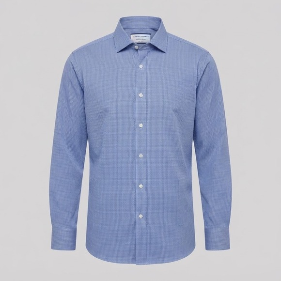 Charles Tyrwhitt Other - Charles Tyrwhitt Mens Dress Shirt Size 16/41 Royal Blue Puppytooth Twill
